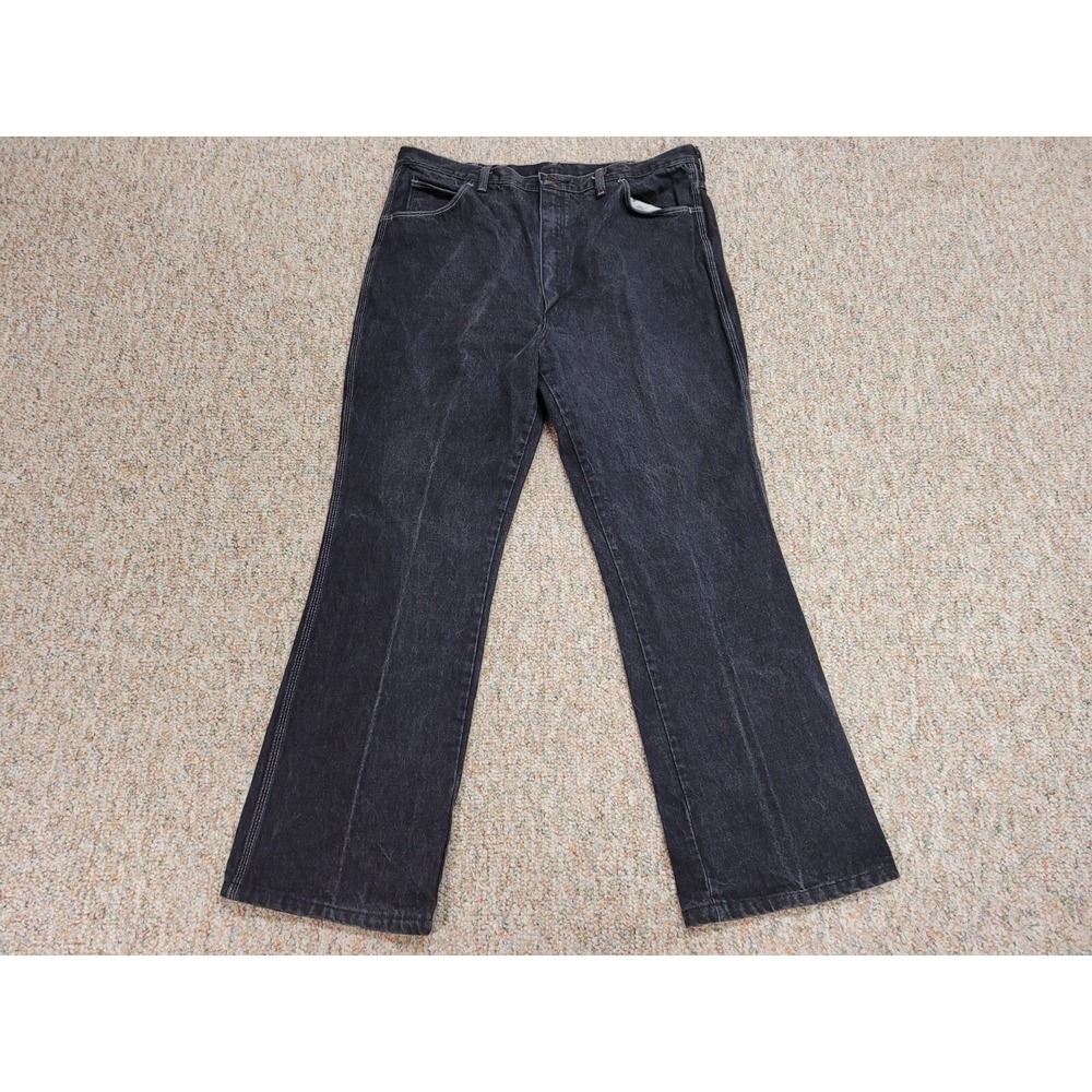 Sheplers Jeans Mens 40x35 Black Denim Western Cowboy Workwear Made in USA.